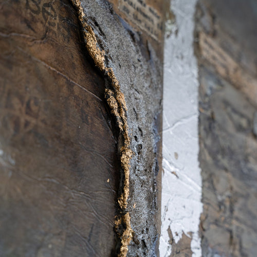 Close-up of The Cave, a 2022 original painting by Saleha Contractor