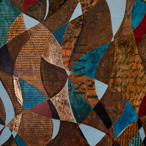 Close-up detail of an original Islamic painting by Saleha Contractor