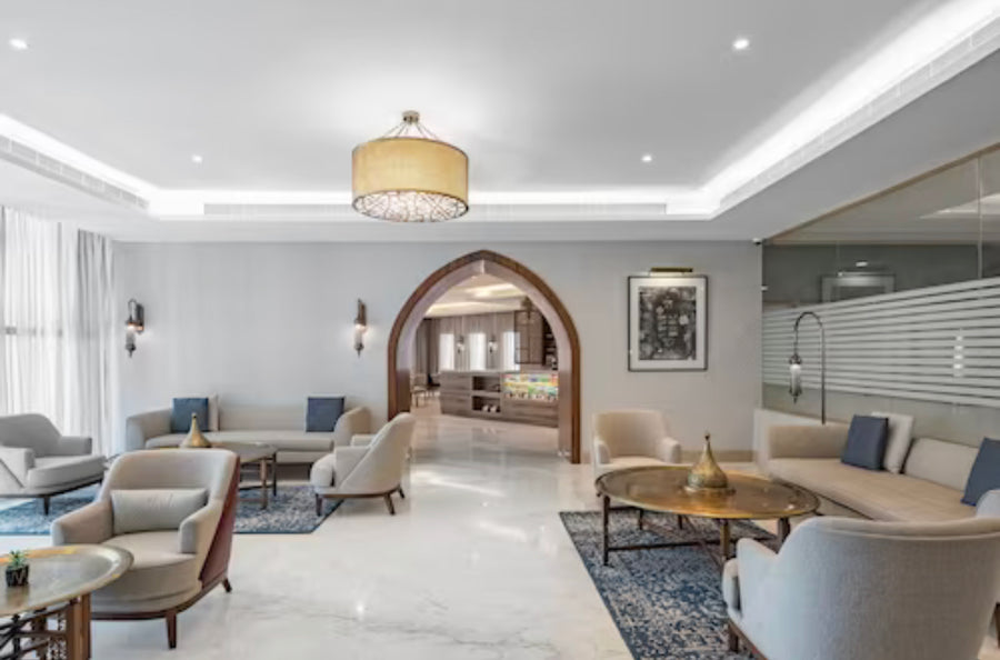 Saleha Contractor's Islamic art inside Makarem Ajyad hotel, Makkah