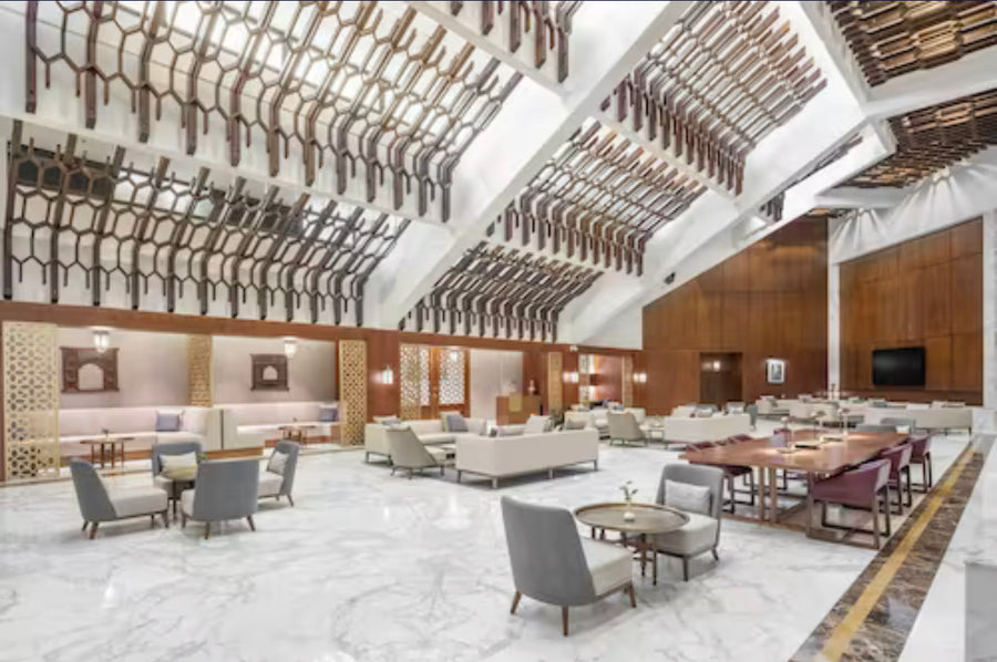 Saleha Contractor's Islamic art inside Makarem Ajyad hotel, Makkah
