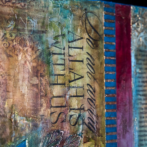Close-up detail of an original Islamic painting by Saleha Contractor