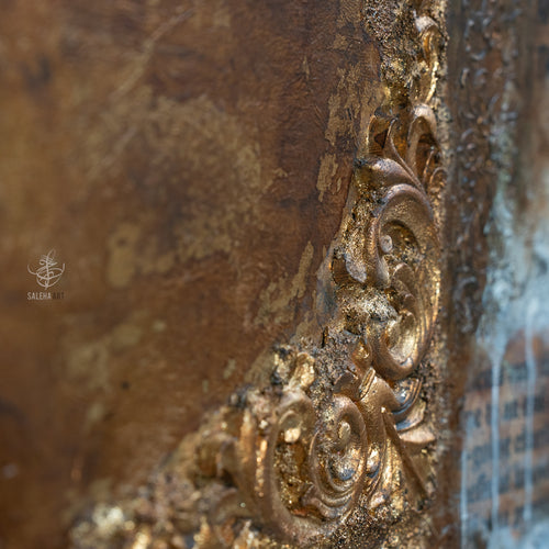 Close-up of Kingdom, a 2023 original painting by Saleha Contractor