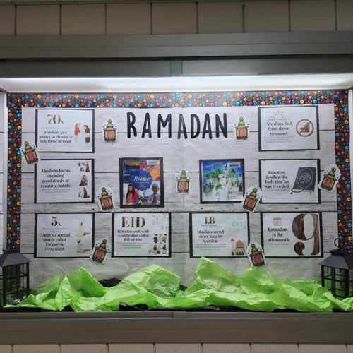 Ramadan school display with free educational posters by Saleha Contractor