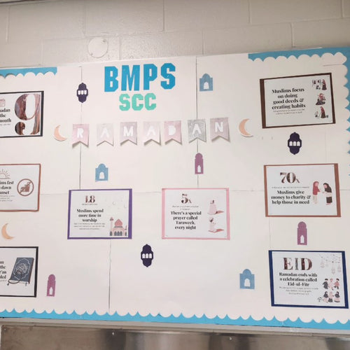 Ramadan school display with free educational posters by Saleha Contractor