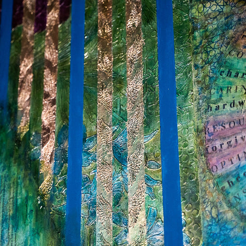 Close-up detail of an original Islamic painting by Saleha Contractor
