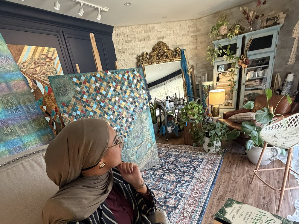 Saleha in her art studio