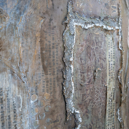 Close-up detail of an original Islamic painting by Saleha Contractor