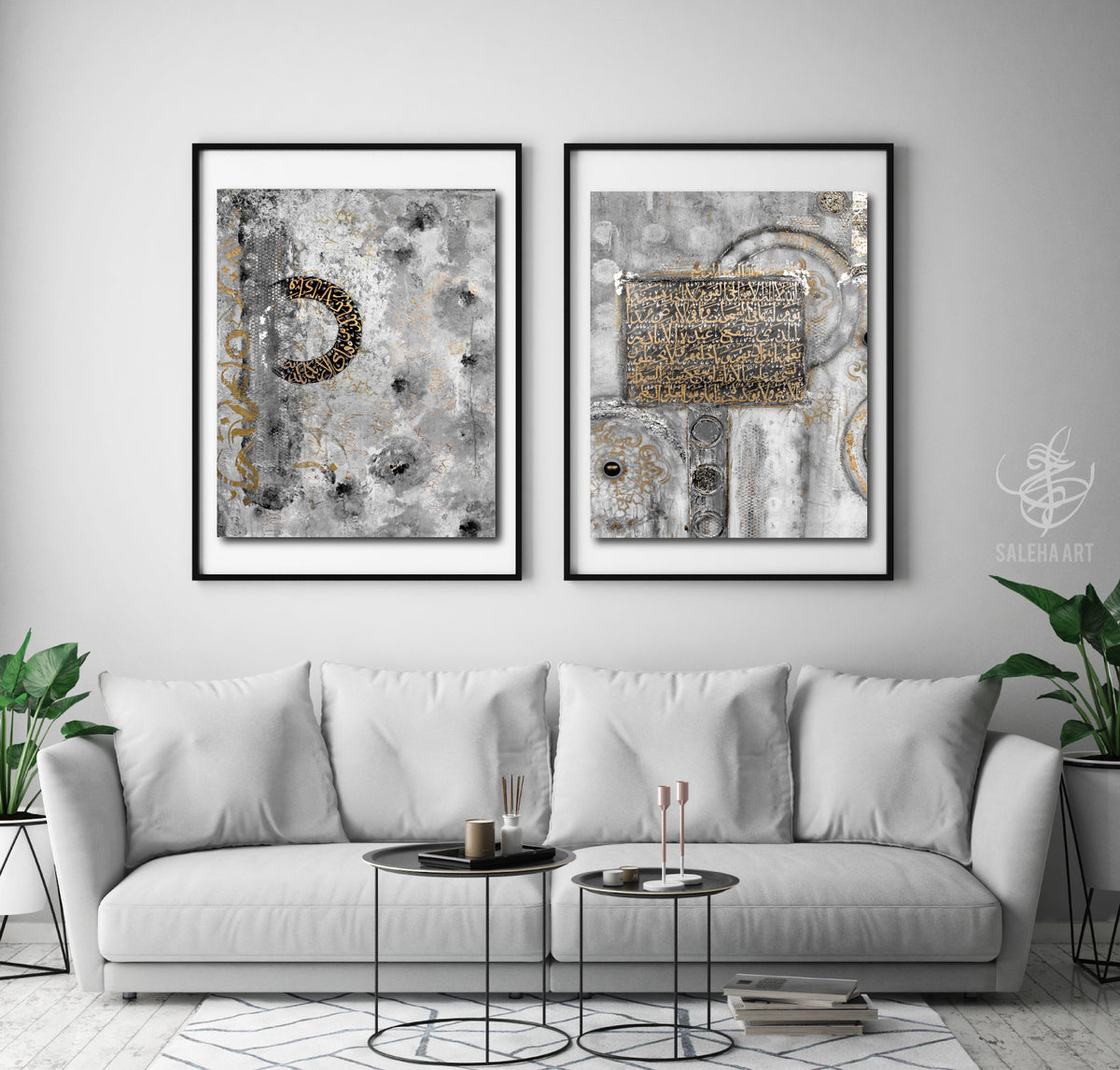 Queens of Jannah B/W (Ayat ul Kursi Art, Which of the favours of your Lord...) Islamic wall art print by Saleha Contractor, view 8